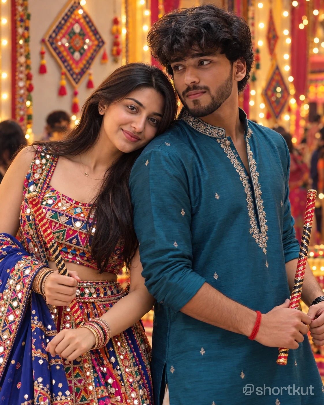 Romantic Navratri / Diwali Couple Photo Prompt